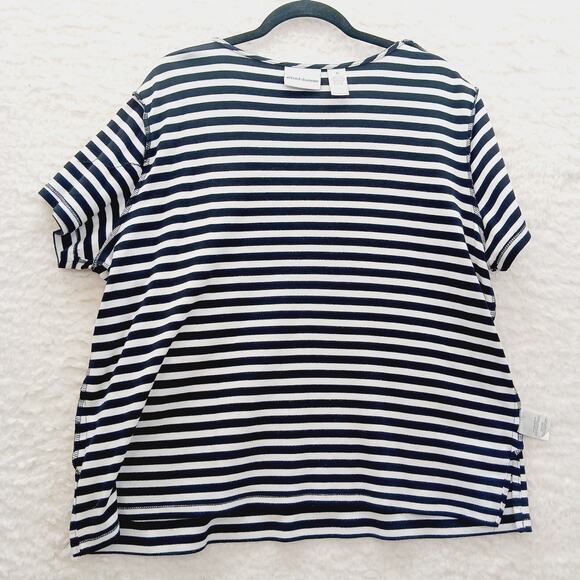 T-Shirt Size XL Navy White Nautical Sailor Core Coastal Grandma Casual Chic Y2K - Picture 13 of 16